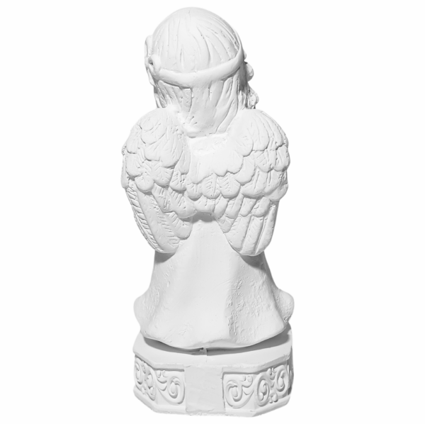 Anjo da Guarda Infantil com Lacinho 15cm Gesso Cru Retocado - Image 3