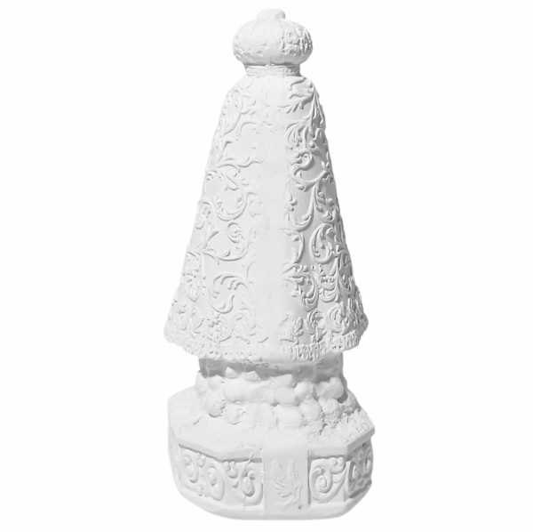 Nossa Senhora Aparecida Baby Bordada 15cm Gesso Cru Retocado - Image 3