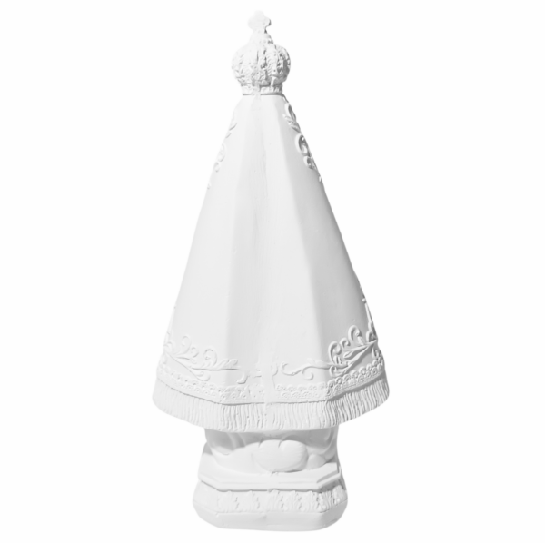 Nossa Senhora Aparecida Bordada 20cm Gesso Cru Retocado - Image 3