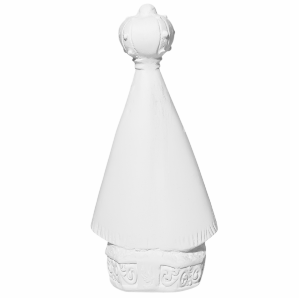 Nossa Senhora Aparecida com Coroa Grande 15cm Gesso Cru Retocado - Image 3