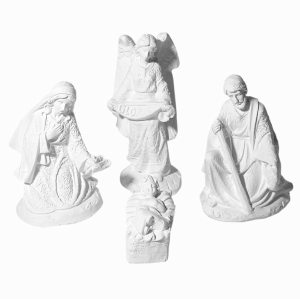 Presépio de Natal Luxo Completo 15cm Gesso Cru Retocado - Image 2