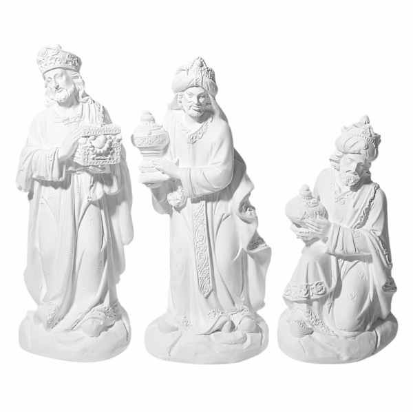 Presépio de Natal Luxo Completo 20cm Gesso Cru Retocado - Image 3