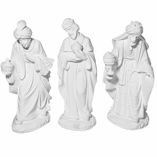 Presépio de Natal Luxo Completo 15cm Gesso Cru Retocado - Image 3