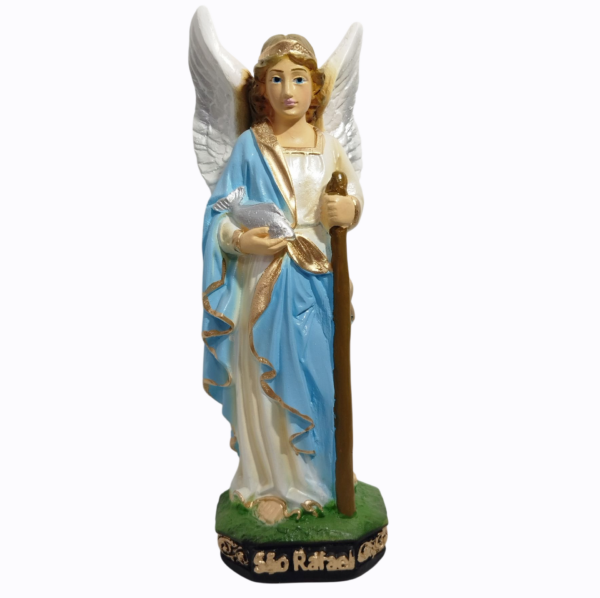 São Rafael Arcanjo 20cm Gesso Premium Pintado