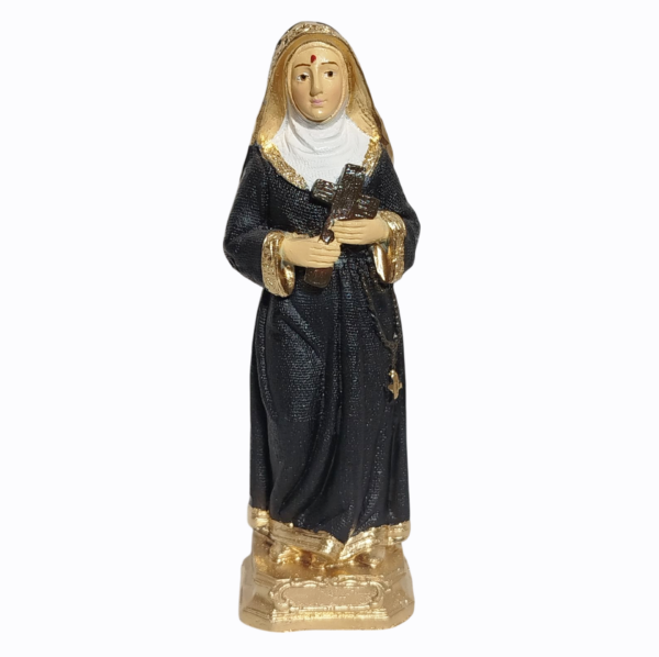 Santa Rita de Cássia 15cm Gesso Premium Pintado