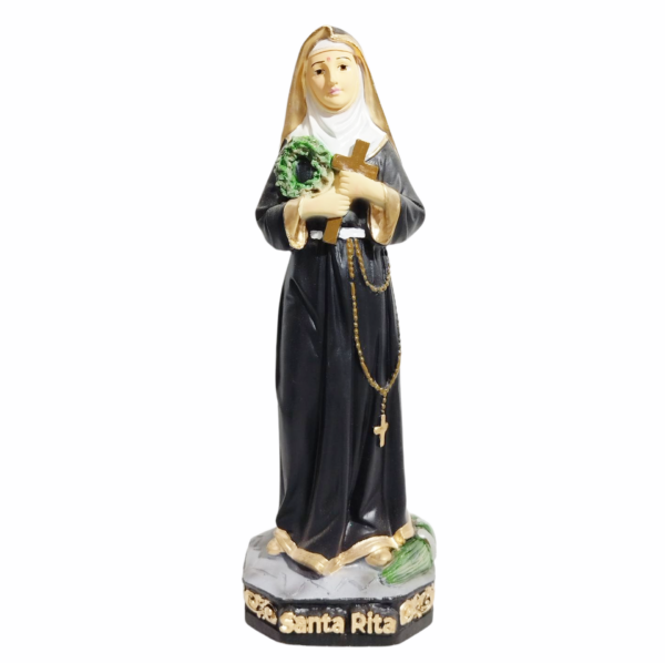 Santa Rita de Cássia 20cm Gesso Premium Pintado