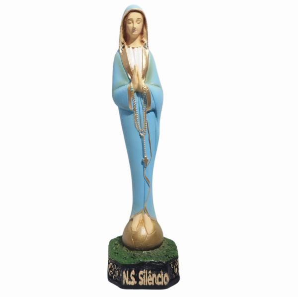 Nossa Senhora do Silêncio 20cm Gesso Premium Pintado