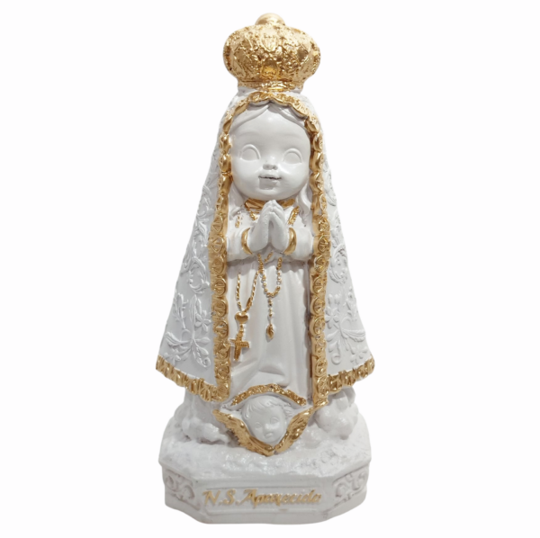 Nossa Senhora Aparecida Baby 20cm Gesso Premium Pintado - Image 4