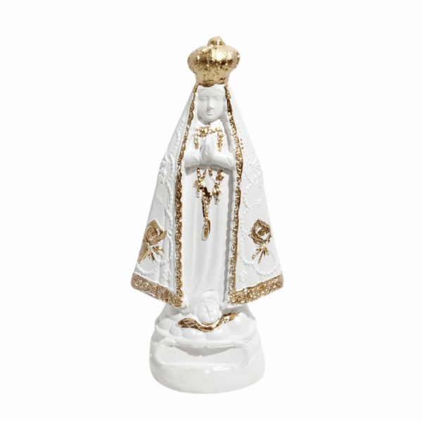 Nossa Senhora Aparecida Bandeira 10cm Gesso Premium Pintado