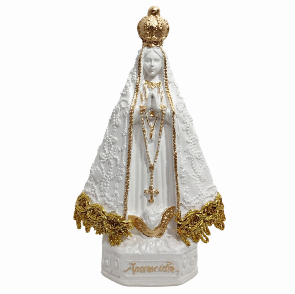 Nossa Senhora Aparecida Italiana 15cm Gesso Premium Pintada - Image 7
