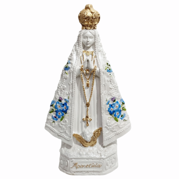 Nossa Senhora Aparecida Italiana 15cm Gesso Premium Pintada - Image 10