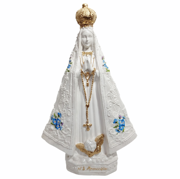 Nossa Senhora Aparecida Italiana 20cm Gesso Premium Pintado - Image 10