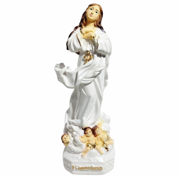 Nossa Senhora da Imaculada Conceição 20cm Gesso Premium Pintado - Image 5