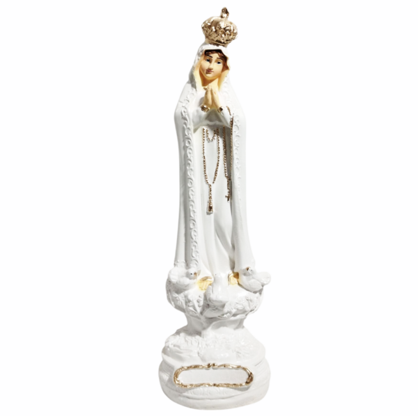 Nossa Senhora de Fátima 20cm Gesso Premium Pintada - Image 4