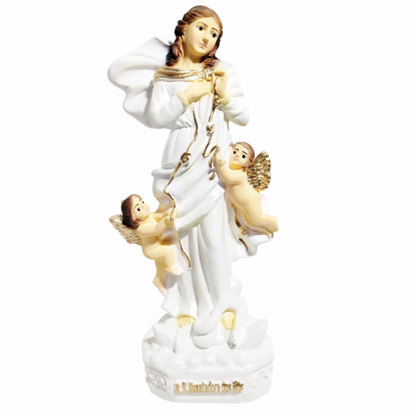Nossa Senhora Desatadora dos Nós 20cm Gesso Premium Pintado - Image 4