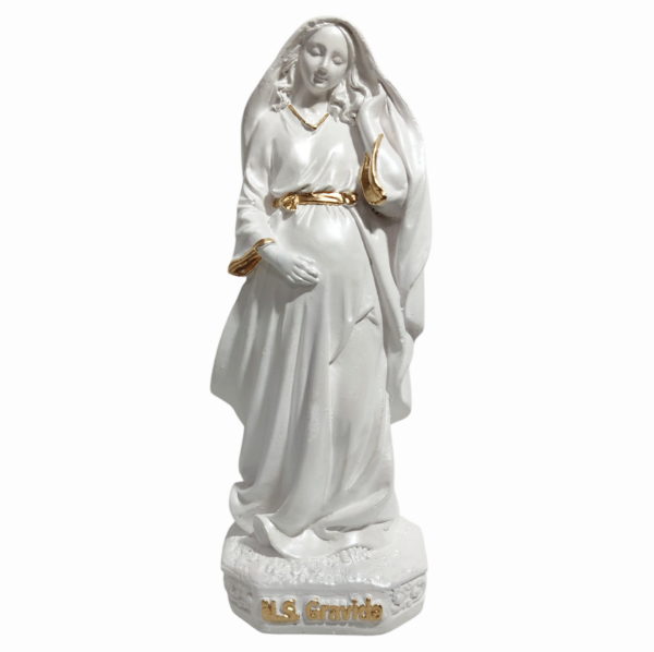 Nossa Senhora Grávida 20cm Gesso Premium Pintado - Image 8