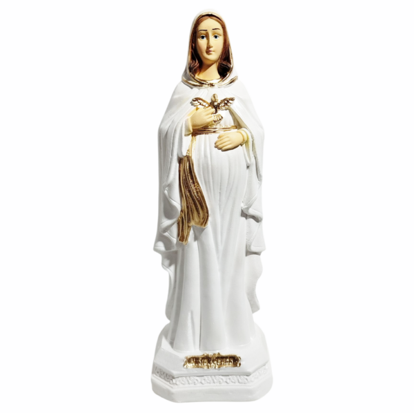 Nossa Senhora Grávida Com Divino 20cm Gesso Premium Pintado - Image 8