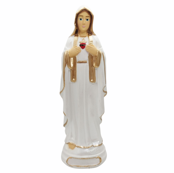 Sagrado Coração de Maria 20cm Gesso Premium Pintado - Image 4