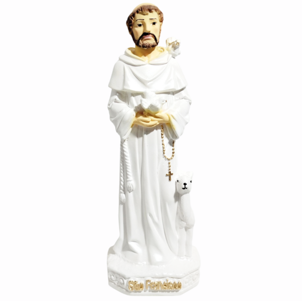 São Francisco de Assis 20cm Gesso Premium Pintado - Image 4