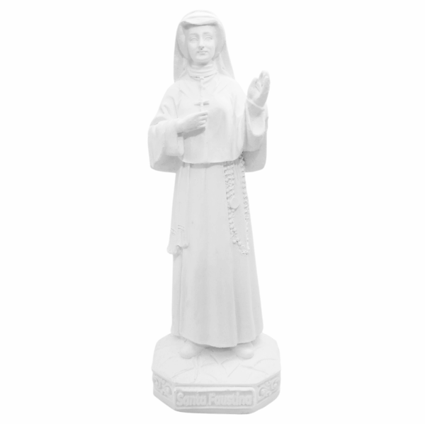 Santa Faustina 20cm Gesso Cru Retocado