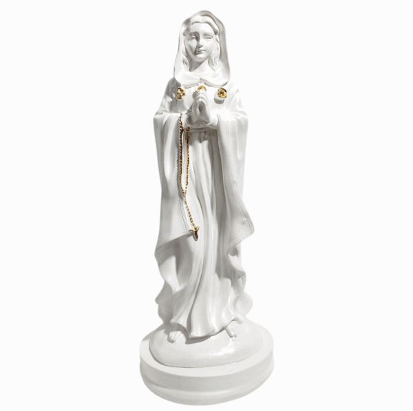 Nossa Senhora Rosa Mística 20cm Gesso Premium Pintado