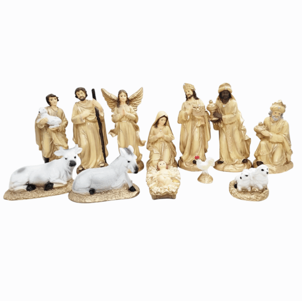 Imagens Sortidas do Presépio de Natal Luxo 20cm Gesso Premium Pintado