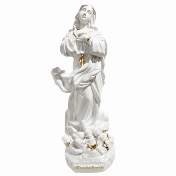 Nossa Senhora da Imaculada Conceição 20cm Gesso Premium Pintado - Image 9
