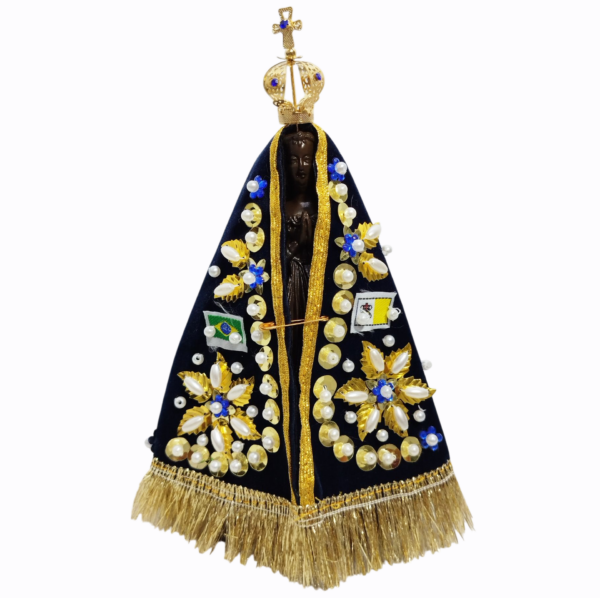 Nossa Senhora Aparecida Fac-Símile 15cm Gesso Premium Pintado - Image 17