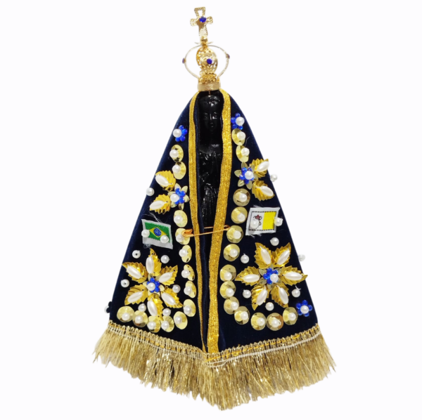 Nossa Senhora Aparecida Fac-Símile 15cm Gesso Premium Pintado - Image 8
