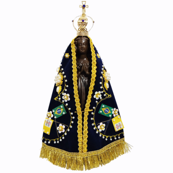Nossa Senhora Aparecida Fac-Símile 25cm Gesso Premium Pintado - Image 17