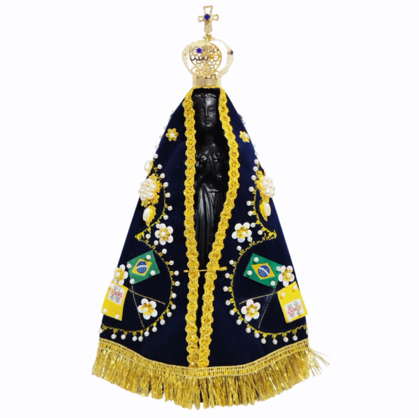 Nossa Senhora Aparecida Fac-Símile 25cm Gesso Premium Pintado - Image 8