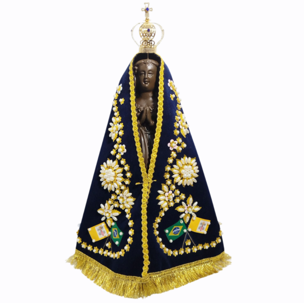 Nossa Senhora Aparecida Fac-Símile 30cm Gesso Premium Pintado - Image 17