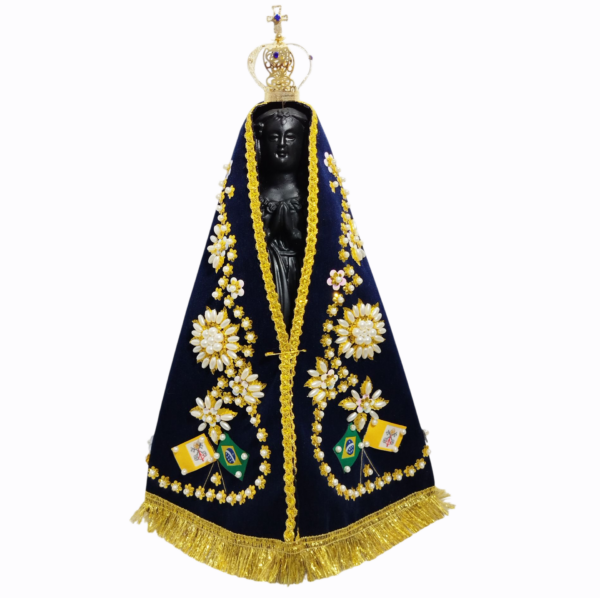 Nossa Senhora Aparecida Fac-Símile 30cm Gesso Premium Pintado - Image 8