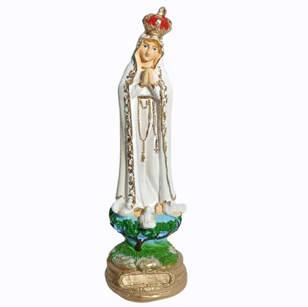 Nossa Senhora de Fátima 20cm Gesso Premium Pintada