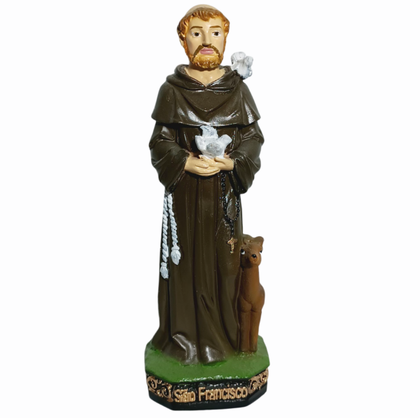 São Francisco de Assis 20cm Gesso Premium Pintado