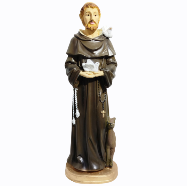 São Francisco de Assis 30cm Gesso Premium Pintado