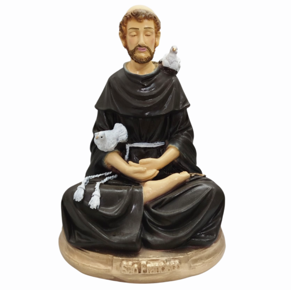 São Francisco Meditando 20cm Gesso Premium Pintado