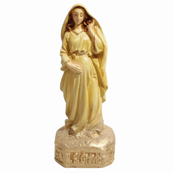 Nossa Senhora Grávida 15cm Gesso Premium Pintado