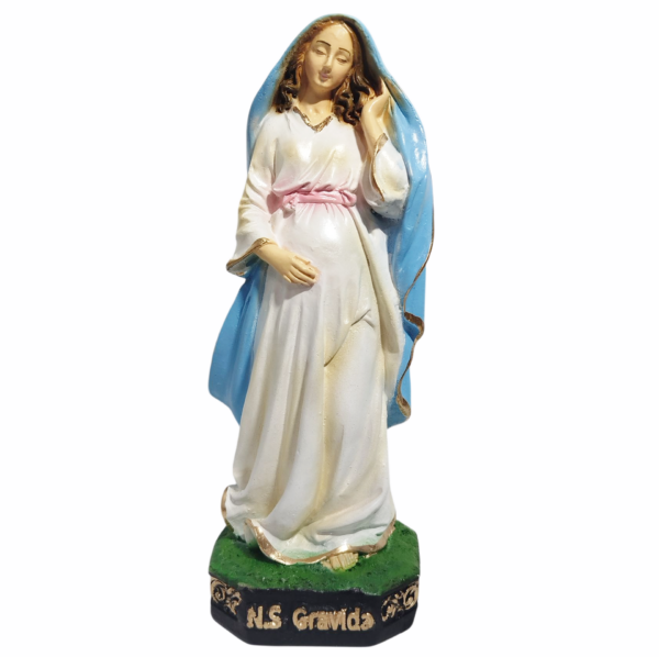 Nossa Senhora Grávida 20cm Gesso Premium Pintado - Image 2