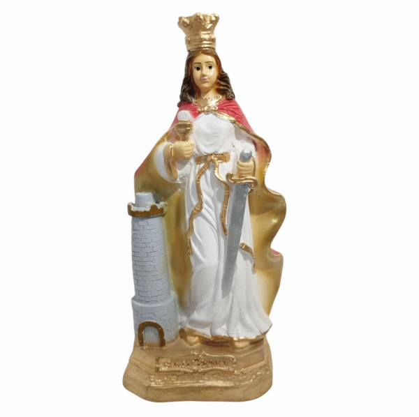Santa Bárbara 20cm Gesso Premium Pintado