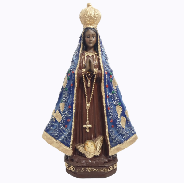 Nossa Senhora Aparecida Italiana 20cm Gesso Premium Pintado