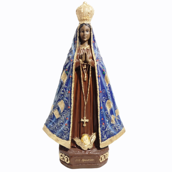 Nossa Senhora Aparecida Italiana 30cm Gesso Premium Pintado