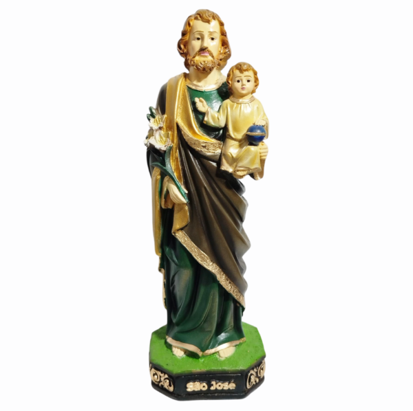 São José 30cm Gesso Premium Pintado