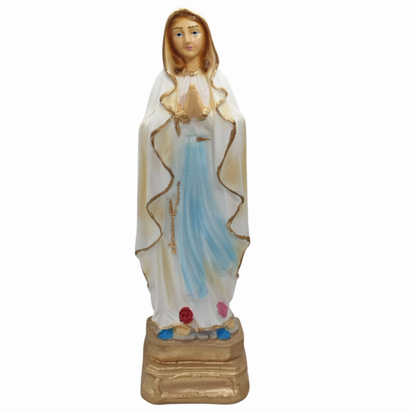 Nossa Senhora De Lourdes 20cm Gesso Premium Pintado