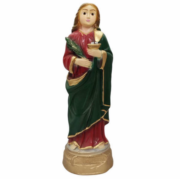 Santa Luzia 20cm Gesso Premium Pintando