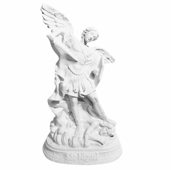 São Miguel Arcanjo 30cm Gesso Cru Retocado