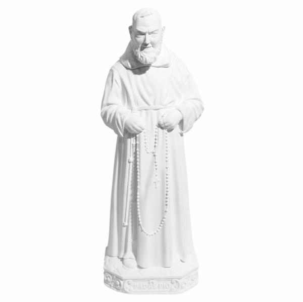 São Padre Pio 20cm Gesso Cru Retocado