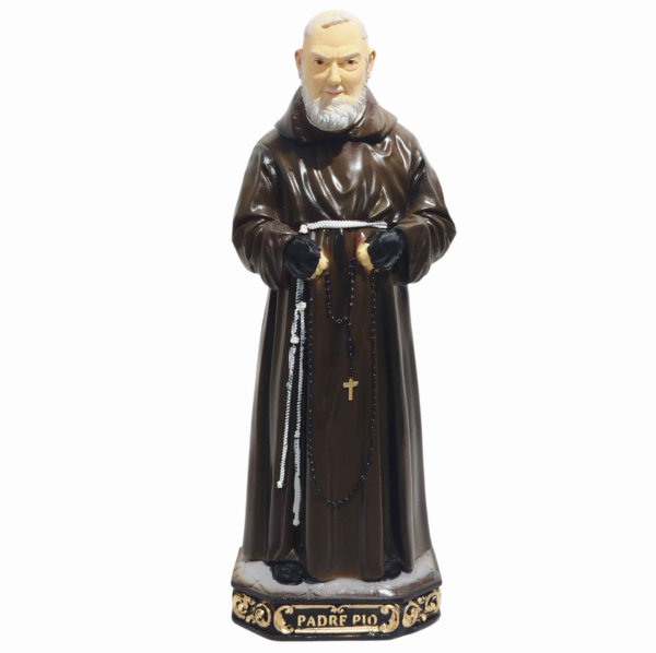 São Padre Pio 20cm Gesso Premium Pintado