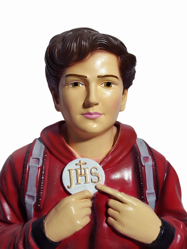 Busto do Carlo Acutis 20cm Gesso Premium Pintado - Image 2