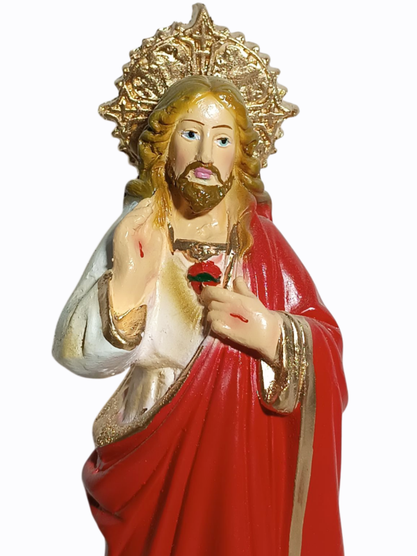Sagrado Coração de Jesus 20cm Gesso Premium Pintado - Image 2